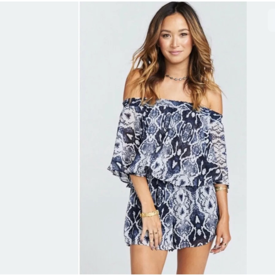 Show Me Your Mumu Rosarita Romper Rattle Rock Blue